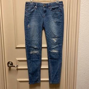 White House Black Market Distressed Ankle Length Denim Jeans
